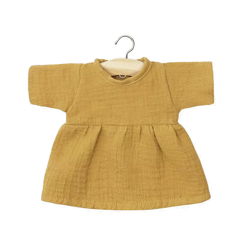 Mustard cotton dress for Minikane Gordis doll