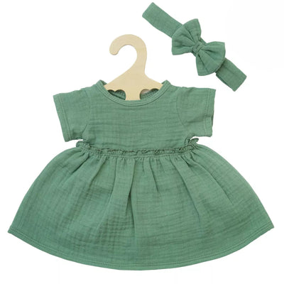Conjunto vestido y cinta verde algodón 100% orgánico