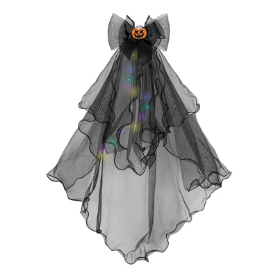 Velo LED negro Calabaza Halloween