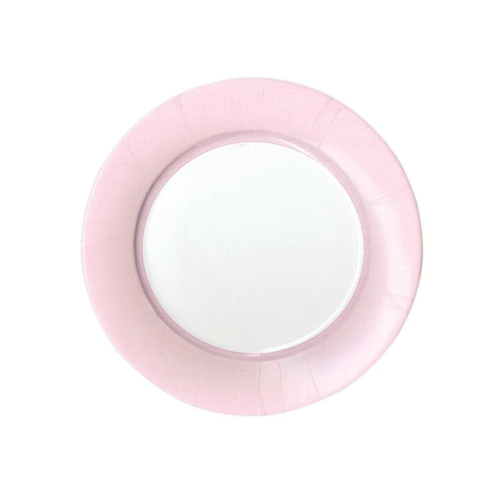 Pink Linen plates / 8 pcs.