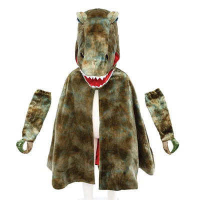 Disfraz T-Rex verde con guantes