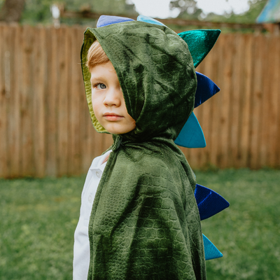 Green and blue dragon cape costume
