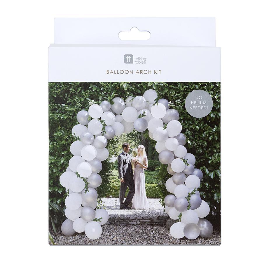 DIY kit white and silver wedding balloon garland
