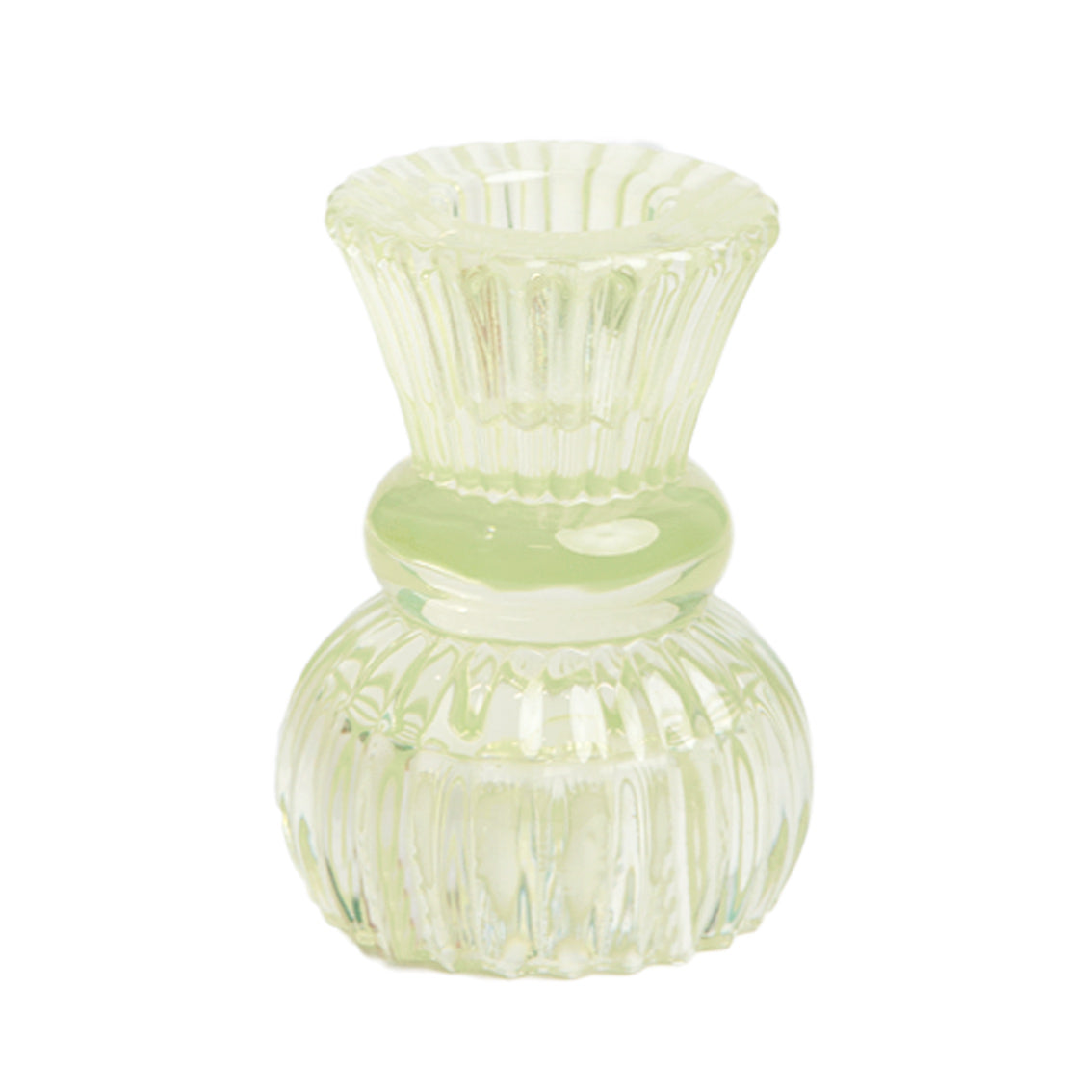 green glass candle holder
