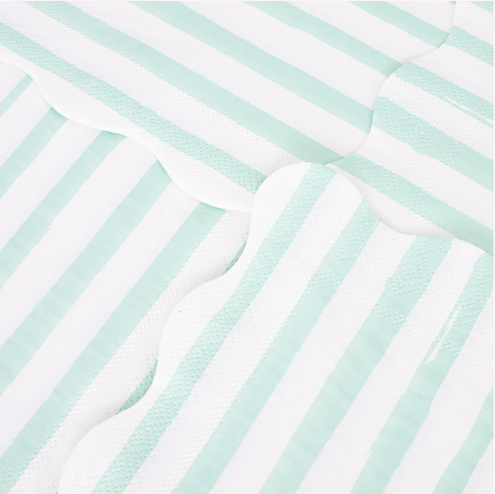 Mint striped napkin / 16 pcs.
