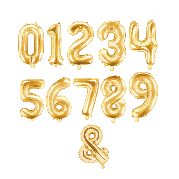 Gold Foil Number S Balloon