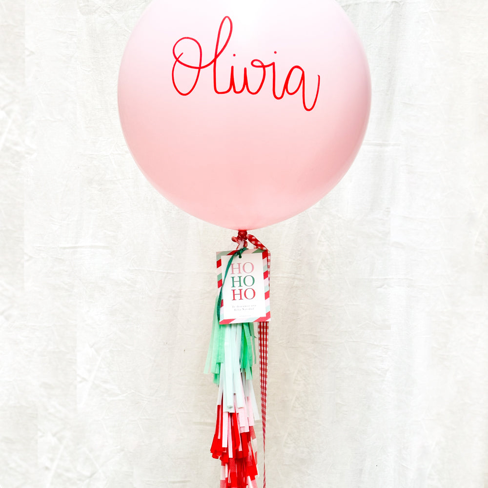 XL balão de grinalda rosa HOHOHO premium insuflado com Hélio <br> (apenas Barcelona e Madrid)</br>