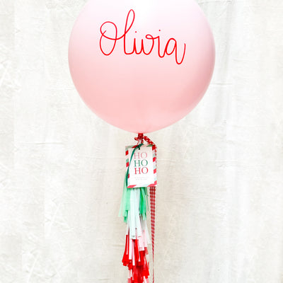 XL balão de grinalda rosa HOHOHO premium insuflado com Hélio <br> (apenas Barcelona e Madrid)</br>