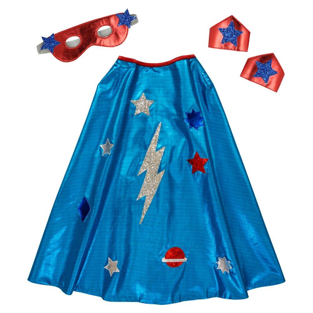 Blue superhero cape costume