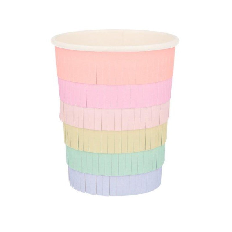 Vaso  flecos de colores pastel / 8 uds.