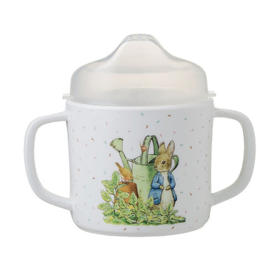 White mug with handles Peter Rabbit