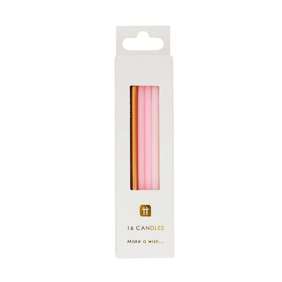 Pink and gold candles M / 16 u.