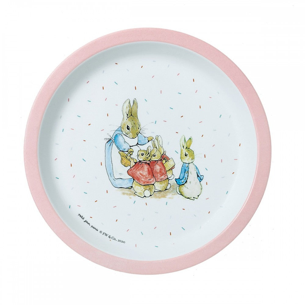 Pink Peter Rabbit melamine plate