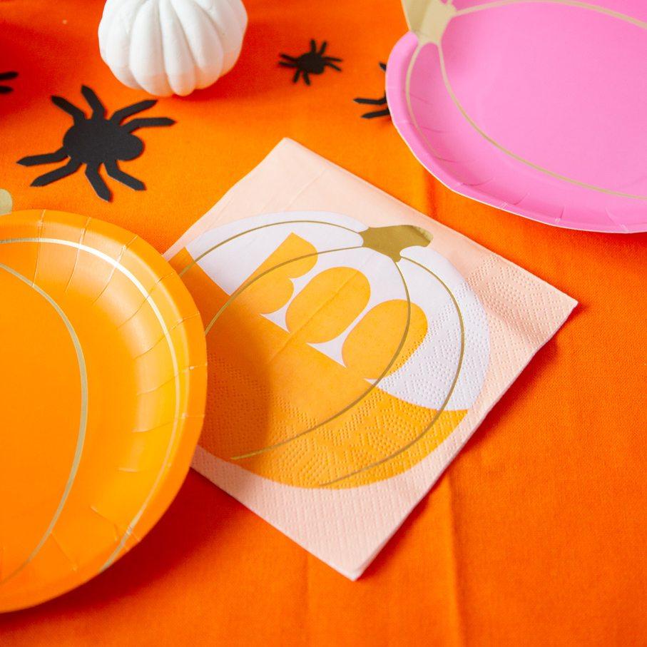 Halloween pumpkin Boo napkin / 16 pcs.