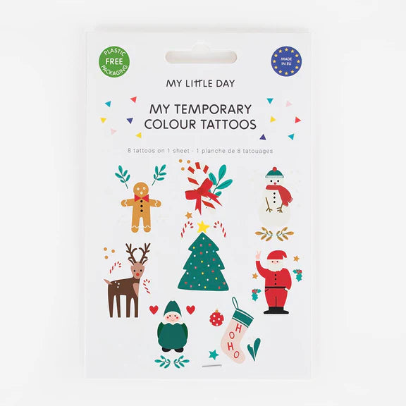 Temporary tattoo Christmas motifs