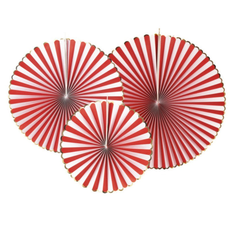 Red and white striped fan kit / 3 units.