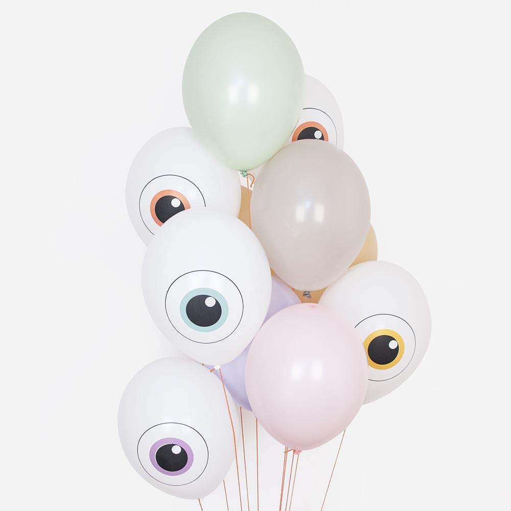 Balões ecológicos de Halloween com olhos pastéis / 5 pcs.