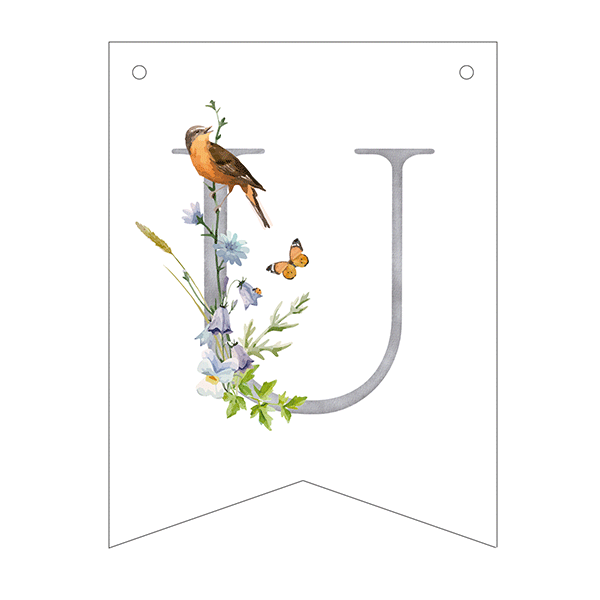 letter U little bird 