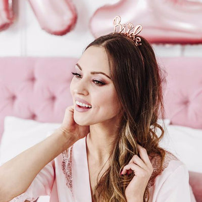 Bride rose gold headband