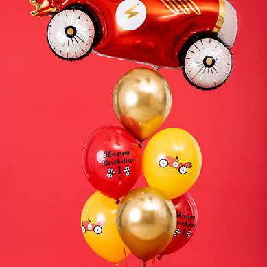 Mix Happy Birthday car balloons / 6 units.