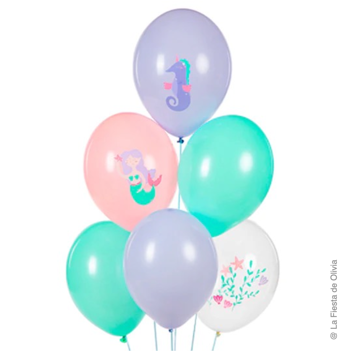 Bouquet Latex Mermaid balloons inflated with helium