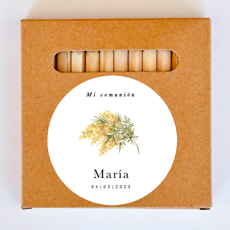 Caixa de lápis personalizada Mimosa / 12 pçs.