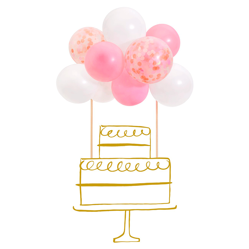 Cake topper Globos Pink