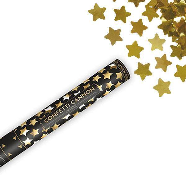 Cañon de confeti estrellas dorado XL - La Fiesta de Olivia
