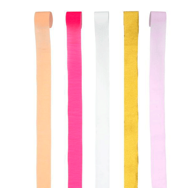 Pink mix crepe ribbon kit / 5 units