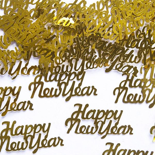 Gold Happy New Year confetti