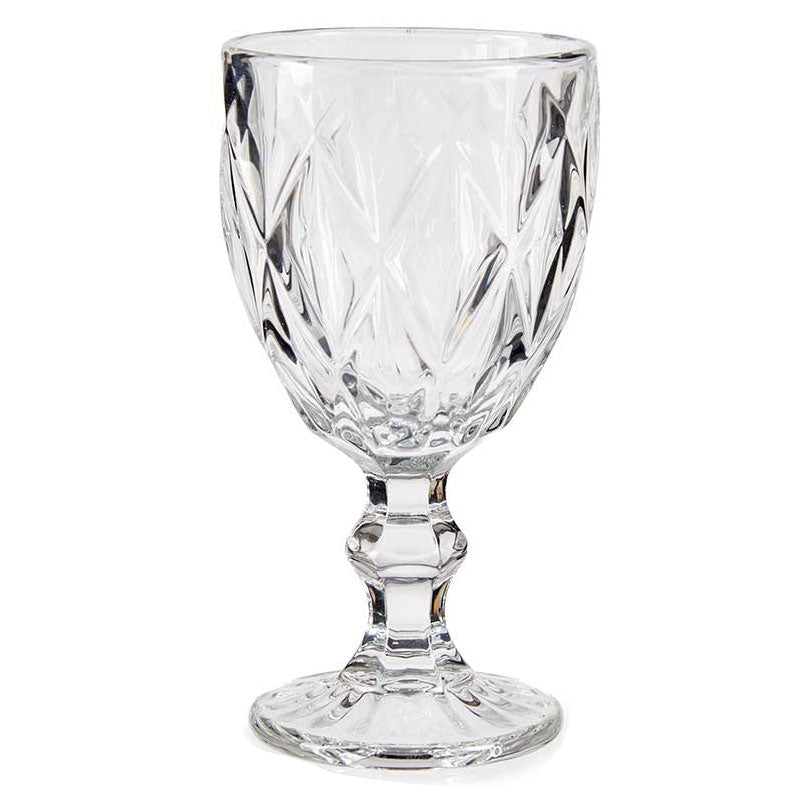 Transparent diamond water glass cup / 6 units.