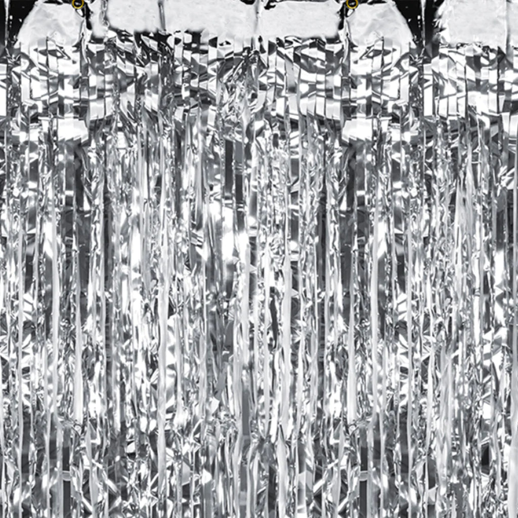 Background photocall curtain Foil silver glitter