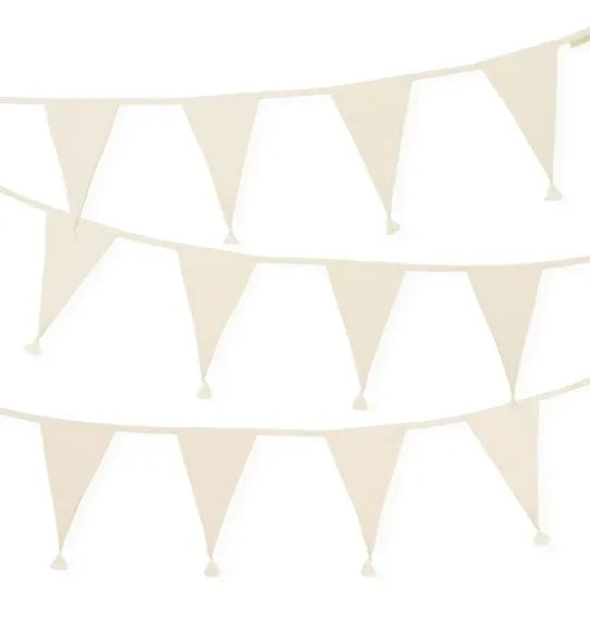 Fabric garland with fringes Ivory