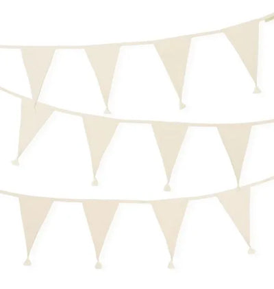 Fabric garland with fringes Ivory