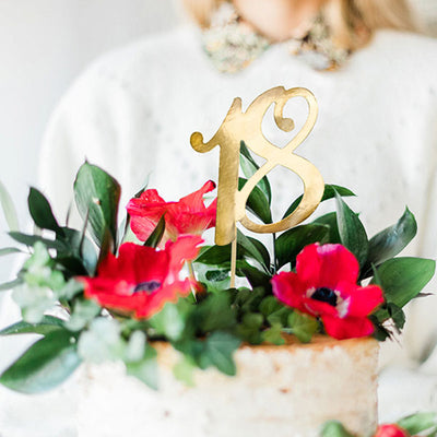 Gold cake topper 18