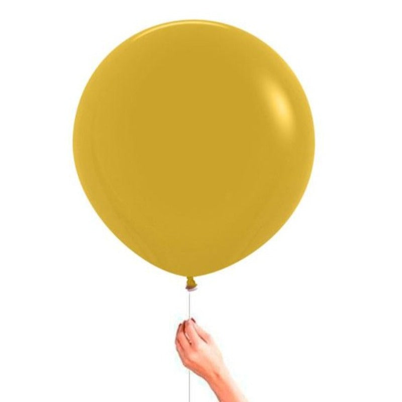 XL mustard matte latex balloon