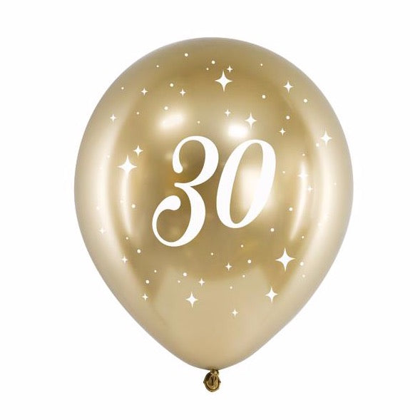 ECO 30 balloons gold chrome / 6 pcs.