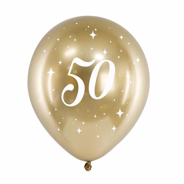 ECO 50 balloons gold chrome / 6 pcs.