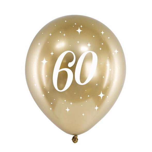 ECO 60 balloons gold chrome / 6 pcs.
