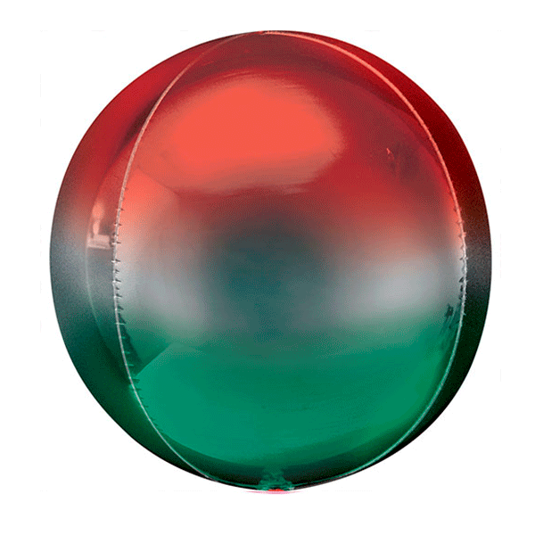 Red and Green Gradient Orbz Balloon