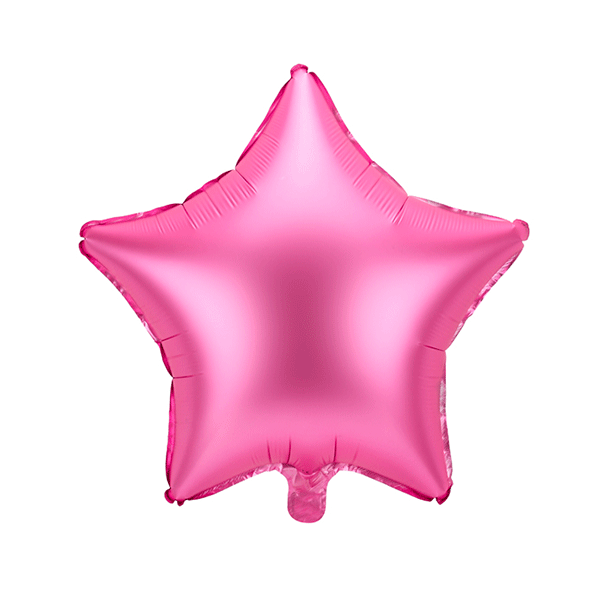 Matte fuchsia pink star foil balloon