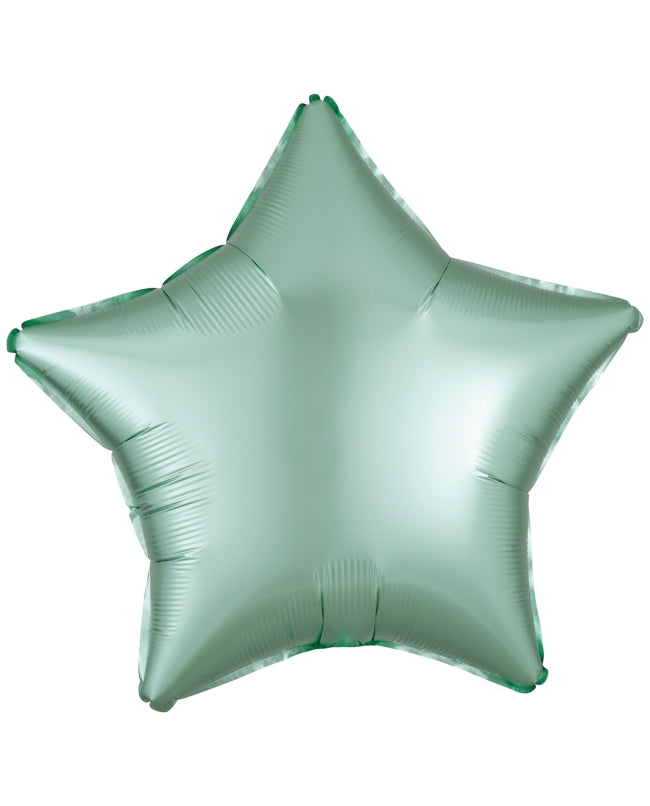 Mint Green Star Mylar Balloon