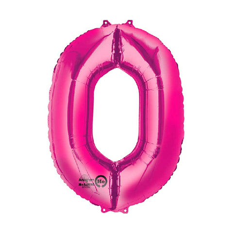 Foil balloon 0 XL fuchsia Premium
