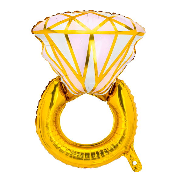 Balão foil anel dourado
