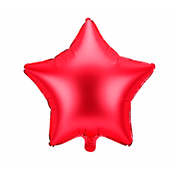Matt red star foil balloon