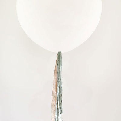 L balloon decorated mint and ivory
