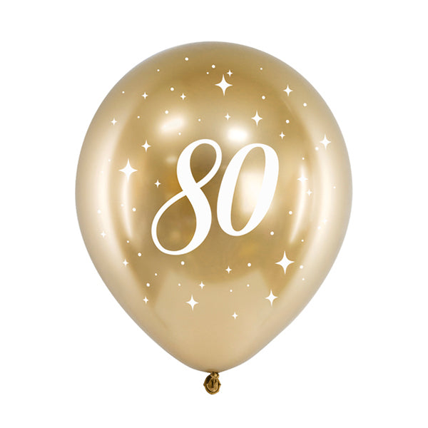 ECO 80 balloons gold chrome / 6 pcs.