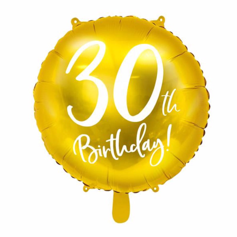 Gold 30th Birthday foil balloon