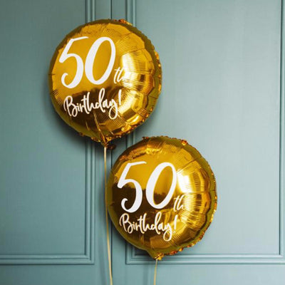 Foil balloon 50 th Birthday gold