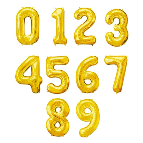 Balão Foil XL de número dourado Basic